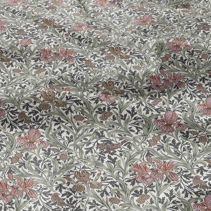 100% LINEN fabric Dearle Iris - Art Nouveau Art crafts linen Fabric - botanical Historical upholstery home textile