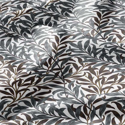 William Morris Willow Bough gray brown 100% LINEN Fabric - British linen floral upholstery home textile Victorian fabrics 3174