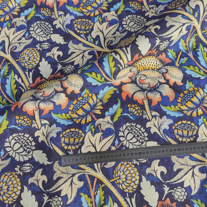 William Morris WEY print on  100% LINEN, Victorian Art and crafts linen Fabric, William Morris 200gsm fabric Historical pattern