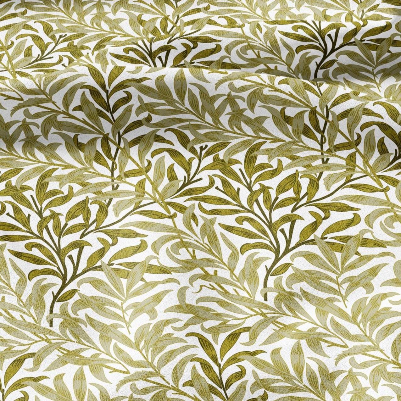 William Morris Willow Bough 100% LINEN Fabric - British linen floral upholstery home textile Victorian fabrics 3177