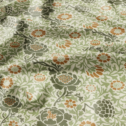 William Morris Beige tapestry print on 100% LINEN fabric - Victorian Art and crafts Linen fabric botanical Historical pattern 2118