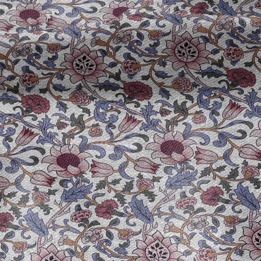 100% linen fabric William Morris Evenlode pink print - Victorian Art crafts - Historical pattern fabric upholstery dress making 2529