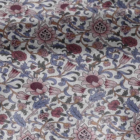 100% linen fabric William Morris Evenlode pink print - Victorian Art crafts - Historical pattern fabric upholstery dress making 2529