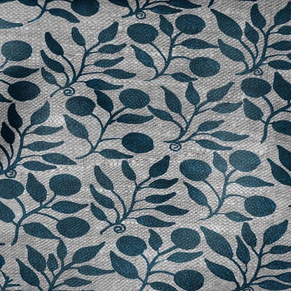 100% LINEN Fabric William Morris Rosehip teal gray - oatmeal linen fabric with botanical print - Victorian Art Craft Historical 3279