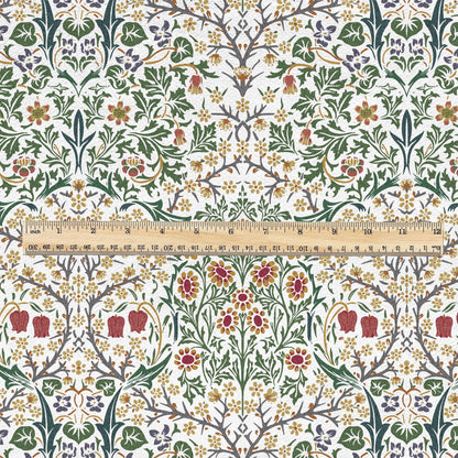 William Morris Blackthorn 100% LINEN Fabric - British linen floral upholstery home textile Victorian fabrics blue green 3179