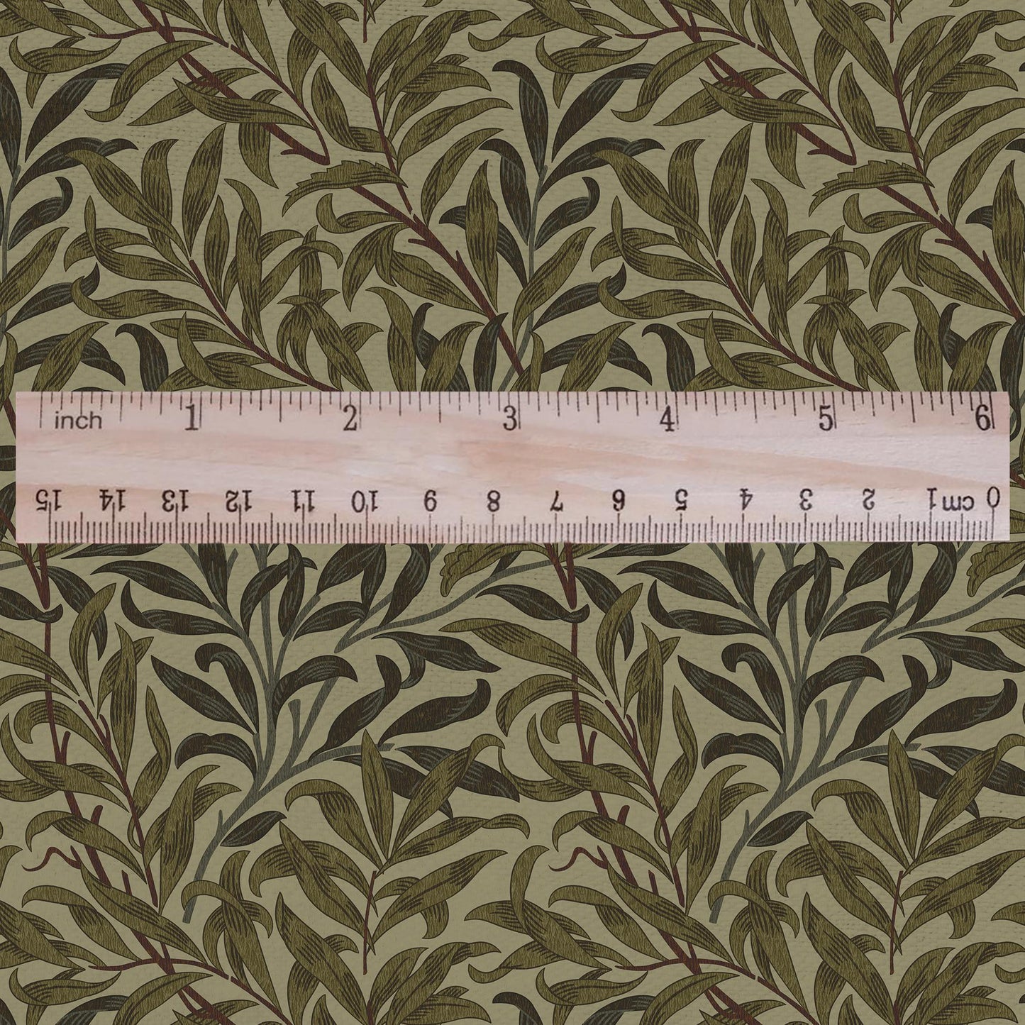 William Morris Willow Bough dark khaki print 100% LINEN Fabric - British linen floral upholstery home textile Victorian fabrics 3329