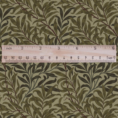 William Morris Willow Bough dark khaki print 100% LINEN Fabric - British linen floral upholstery home textile Victorian fabrics 3329