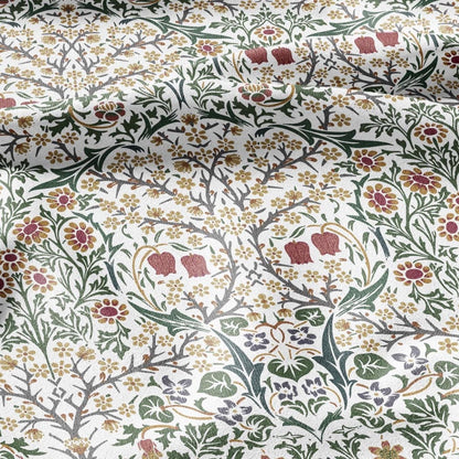William Morris Blackthorn 100% LINEN Fabric - British linen floral upholstery home textile Victorian fabrics blue green 3179