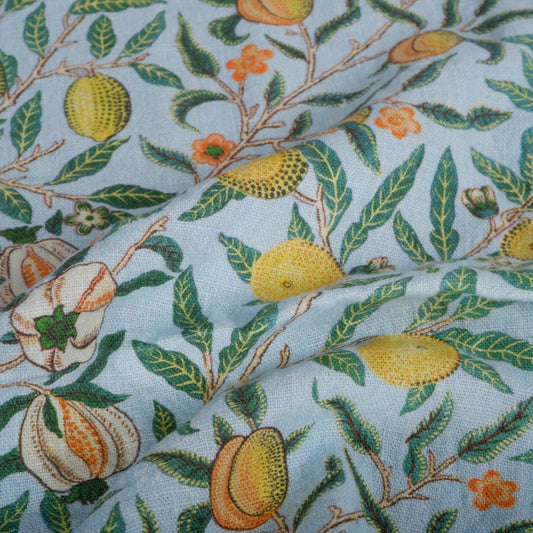 William morris Pomegranate 100% LINEN Art and crafts Fabric, William Morris 200gsm flax linen fabric Strawberry thief Willow