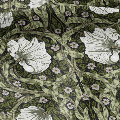 100% LINEN fabric - William Morris Pimpernel olive green - British Victorian flax - sewing upholstery home decor or clothing 3833