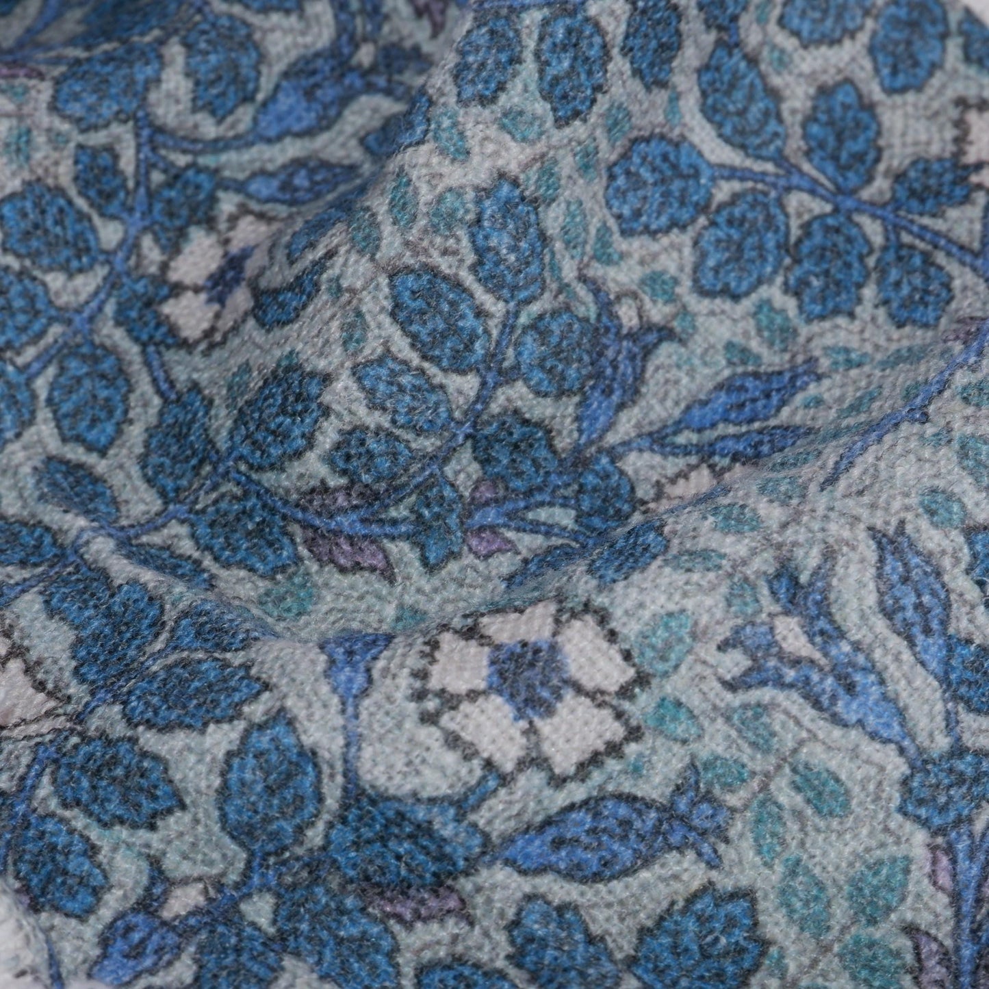 100% linen fabric William Morris Wildroses print - blue Victorian Art crafts linen Fabric - Historical pattern upholstery dress making
