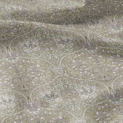 100% linen fabric William Morris Honeysuckle pastel beige print - Victorian Art crafts - 2979P - Historical pattern upholstery dress making