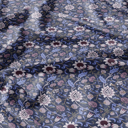 100% linen fabric William Morris EVENLODE print - Victorian Art crafts Historical pattern 2529