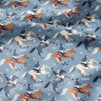 100% LINEN Fabric Ascot horse race linen -blue white red fabric for upholstery home decor dress making 3007
