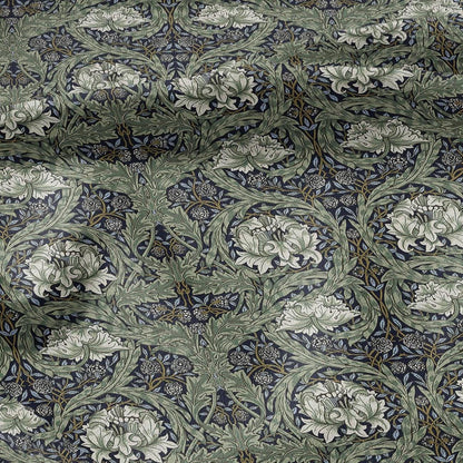 William Morris African marigold green print on 100% LINEN - Victorian Art crafts linen Fabric - botanical Historical upholstery home textile