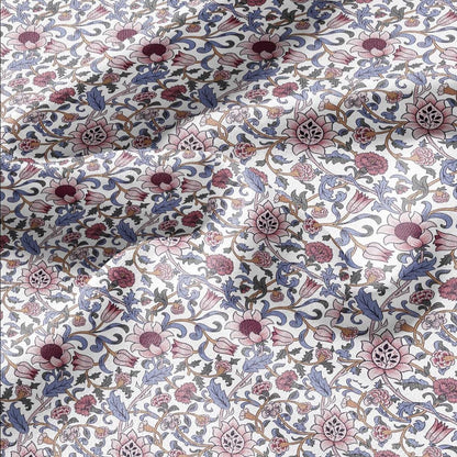 100% linen fabric William Morris Evenlode print - Victorian Art crafts blossom - Historical pattern fabric upholstery dress making 2529W
