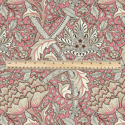 100% LINEN Fabric William Morris windrush pink print - British linen floral upholstery home textile Victorian fabrics 2738