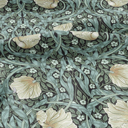 100% LINEN fabric - William Morris Pimpernel aqua green - British Victorian Art Craft flax - sewing upholstery home decor or clothing 3824