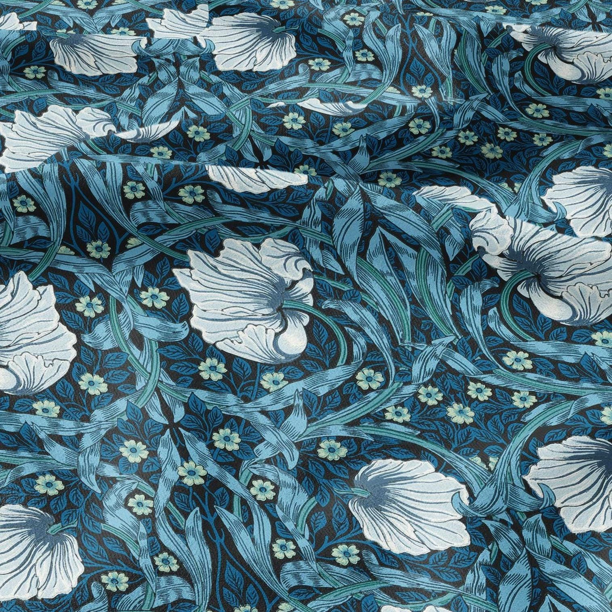 100% LINEN fabric - William Morris Pimpernel opal - British Victorian flax - sewing upholstery home decor or clothing 3834