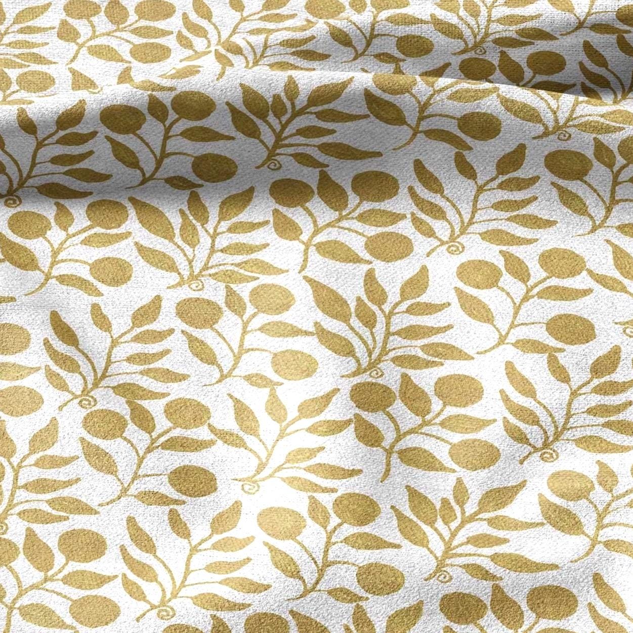 100% LINEN Fabric William Morris Rosehip yellow print - British linen floral upholstery home textile Victorian fabrics 3274