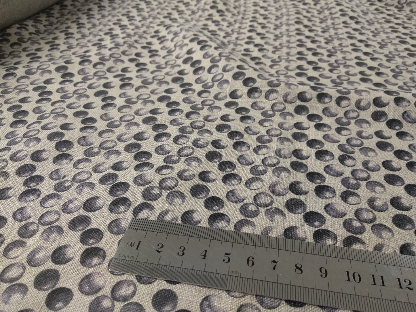 100% linen fabric Medium weight 150gsm  Prewashed . Print polka dots on natural flax for blouses, dresses, curtains, scarves,