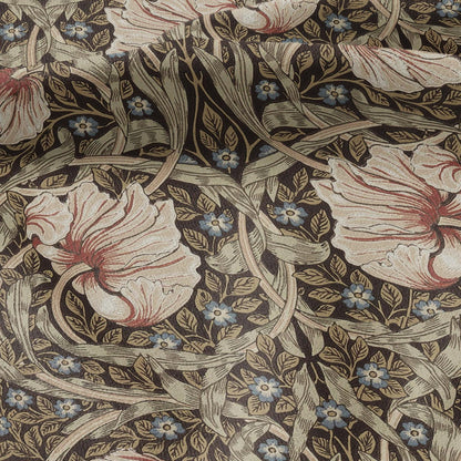100% LINEN fabric - William Morris Pimpernel walnut brown sage - British Victorian flax - sewing upholstery home decor or clothing 3839