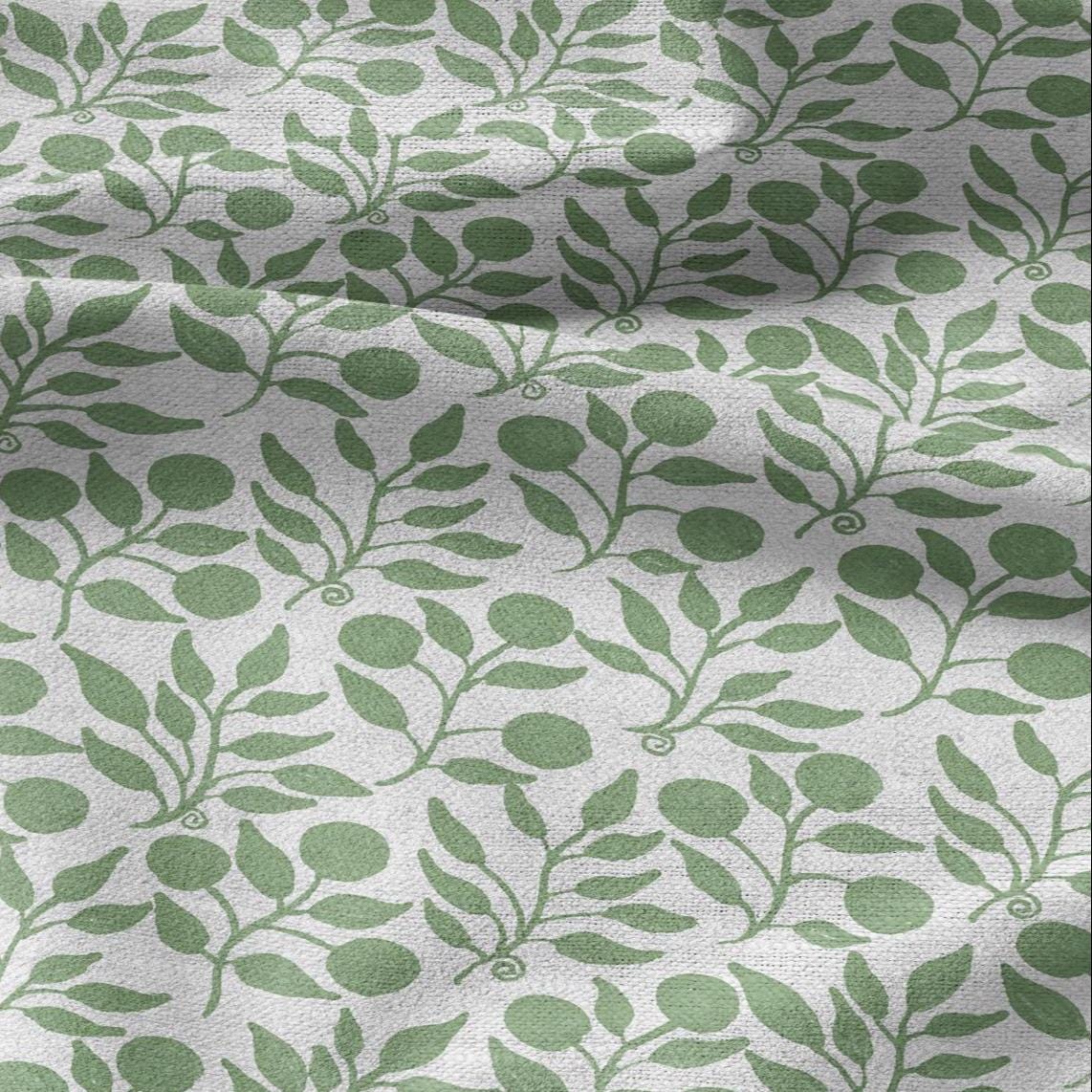100% LINEN Fabric William Morris Rosehip pale green print - British linen floral upholstery home textile Victorian fabrics 3268