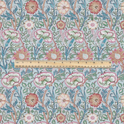 100% LINEN Fabric William Morris Pink and Rose print - Modern vintage botanical - hVictorian Art Craft  3141