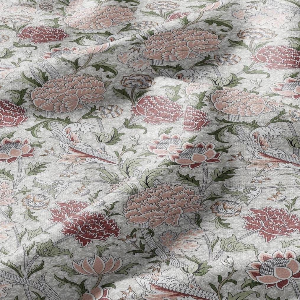 100% linen fabric William Morris Cray print - Victorian Art crafts linen Fabric - Historical pattern fabric upholstery dress making