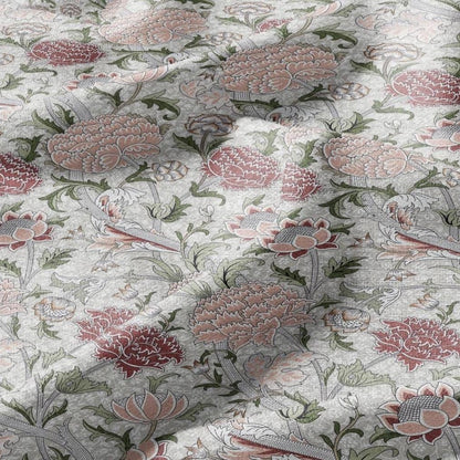 100% linen fabric William Morris Cray print - Victorian Art crafts linen Fabric - Historical pattern fabric upholstery dress making