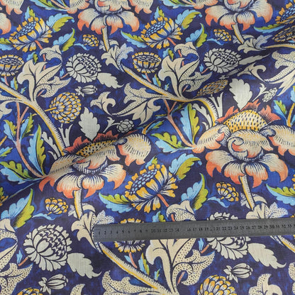 William Morris WEY print on  100% LINEN, Victorian Art and crafts linen Fabric, William Morris 200gsm fabric Historical pattern