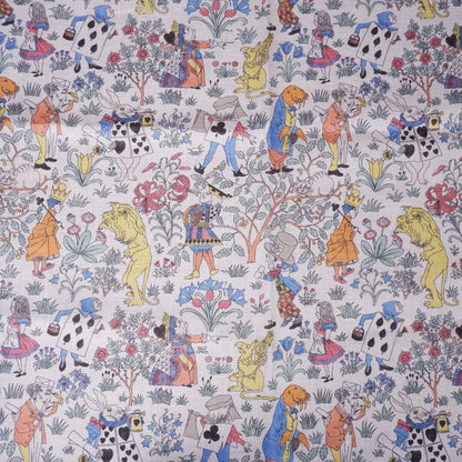 100% linen fabric - Alice in Wonderland by Voysey - Victorian Art crafts - Historical pattern for upholstery dress making 2984