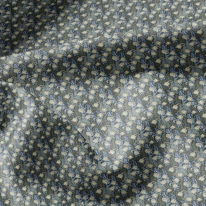 100% linen Lily-of-valley prints fabric for Curtain Upholstery Cushion - Art deco flower print fabric for dress making sewing