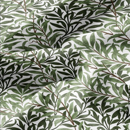 William Morris Willow Bough green print 100% LINEN Fabric - British linen floral upholstery home textile Victorian fabrics 3182