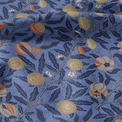 William Morris Fruits 100% LINEN Fabric - British linen floral upholstery - lemon Pomegranate home textile Victorian fabrics blue 3181