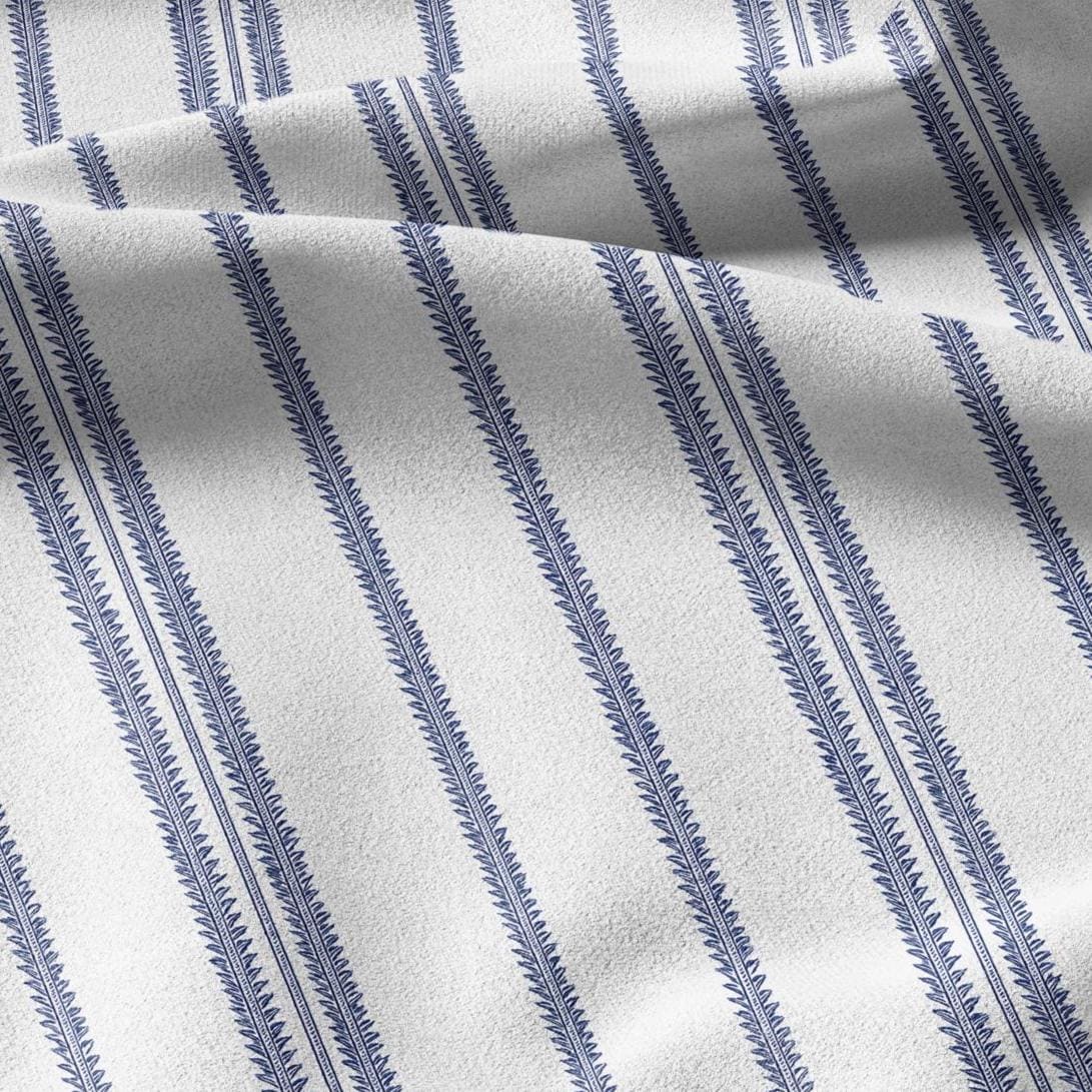 100% linen fabric stripe blue print - Vintage grain sack geometric - Historical pattern upholstery dress making 3381