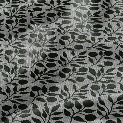 100% LINEN Fabric William Morris Rosehip green gray - oatmeal linen fabric with botanical print - Victorian Art Craft Historical 3296