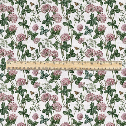 100% linen fabric Clover blossom - floral couture upholstery home textile botanical fabrics 3727
