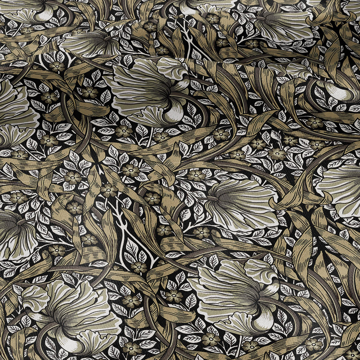 William morris Pimpernel 100% LINEN Art crafts Fabric - khaki brown British Victorian flax - sewing upholstery clothing home decor 3802