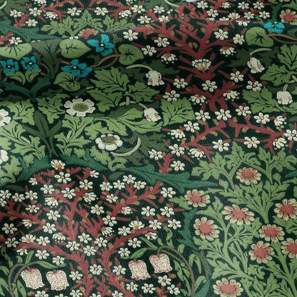 William Morris Blackthorn 100% LINEN Fabric - British linen floral upholstery home textile Victorian fabrics green 3175