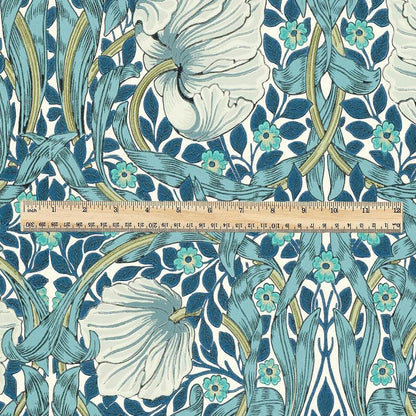 100% LINEN fabric - William Morris Pimpernel mineral - British Victorian flax - sewing upholstery home decor or clothing 3828