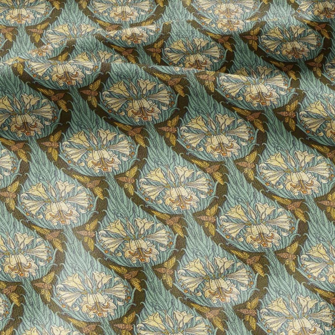 100% linen Cicada prints fabric for Curtain Upholstery Cushion - Butterfly floral print fabric for dress making sewing