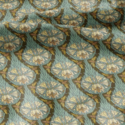 100% linen Cicada prints fabric for Curtain Upholstery Cushion - Butterfly floral print fabric for dress making sewing