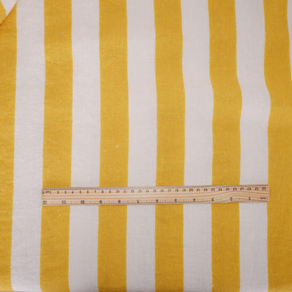 100% LINEN Fabric Maxi striped yellow white Avignon - french linen floral upholstery home textile Victorian fabrics 3351