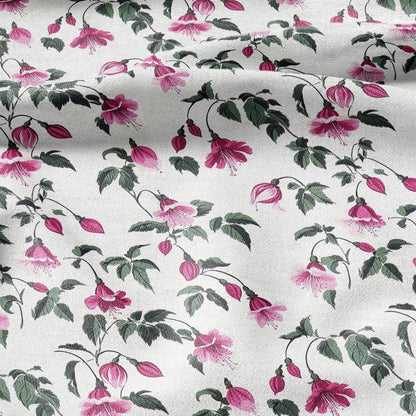 100% LINEN Fabric Fuchsia linen - red purple white green floral fabric for upholstery home decor dress making 2377