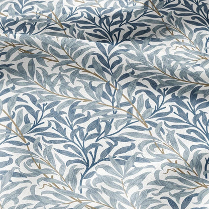 William Morris Willow Bough blue 100% LINEN Fabric - British linen floral upholstery home textile Victorian fabrics 3195