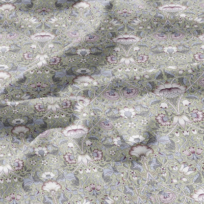 William Morris Lodden blue print on 100% LINEN - Victorian Art crafts linen Fabric - botanical Historical upholstery home textile