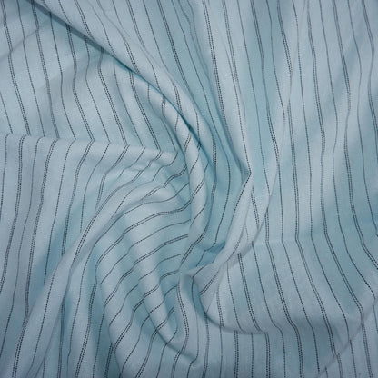 100% linen fabric with stripes in pale greenm  Medium weight 180gsm striped linen fabric - perfect for clothing, curtains or home textile.