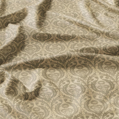 100% linen fabric William Morris Beige print - beige Victorian Art crafts linen Fabric - Historical pattern upholstery dress making