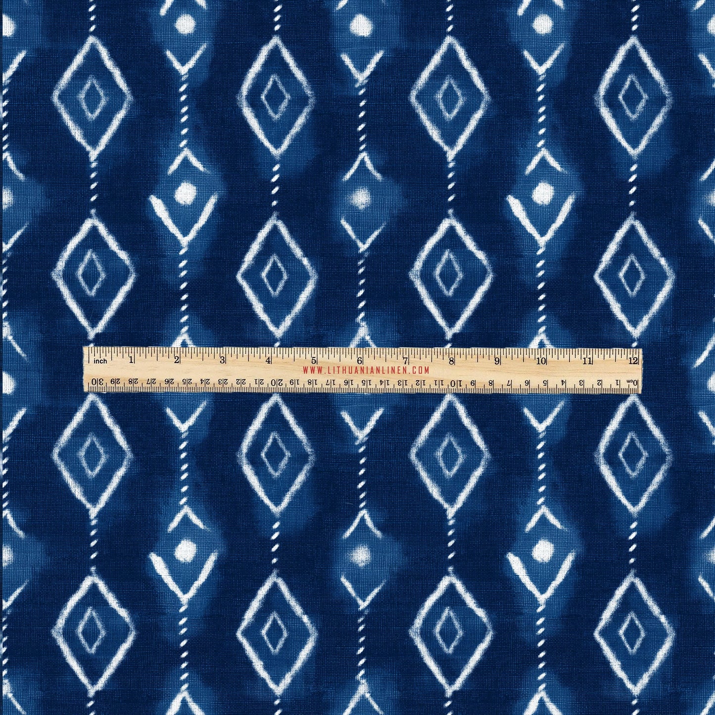 100% LINEN Fabric UPHOLSTERY 12oz - Indigo Shibori Stripe - Modern Geometric Dark Blue Neutral Tiled Minimal upholstery 2985